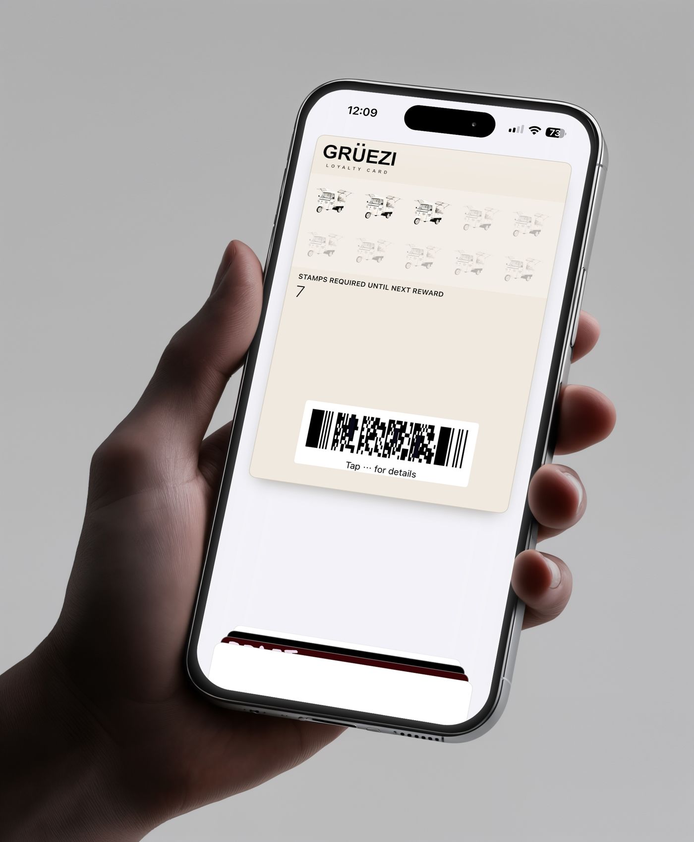 Grüezi Coffee Loyalty-Karte in Apple Wallet auf einem iPhone